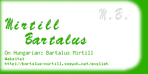 mirtill bartalus business card